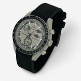 Bracelet MoonSwatch en Caoutchouc Texturé Premium Uni Earthphase: Noir