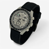 Bracelet Moonswatch Mission to EarthPhase Caoutchouc Premium perforé: Noir