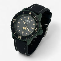 Bracelet Blancpain x Swatch en Toile de Nylon Green Abyss: Noir Blanc