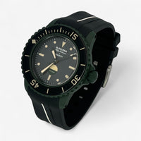Bracelet Blancpain x Swatch en Caoutchouc 1 bande Green Abyss: Noir Blanc