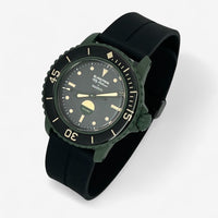 Bracelet Blancpain x Swatch en Caoutchouc à Clips Green Abyss: Noir Noir