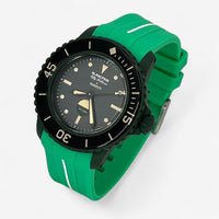 Bracelet Blancpain x Swatch en Caoutchouc 1 bande Green Abyss: Vert Blanc