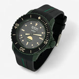 Bracelet Blancpain x Swatch en Caoutchouc 1 bande Green Abyss: Noir Vert