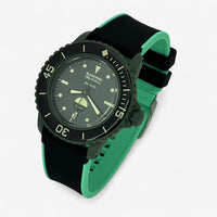 Bracelet Blancpain x Swatch en Caoutchouc 2 couleurs Green Abyss: Noir Vert