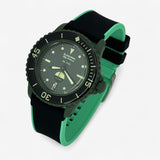 Bracelet Blancpain x Swatch en Caoutchouc 2 couleurs Green Abyss: Noir Vert