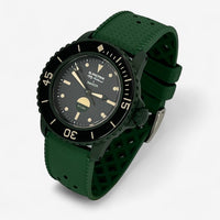 Bracelet Blancpain x Swatch en Caoutchouc à Carreaux Green Abyss: Vert Foncé