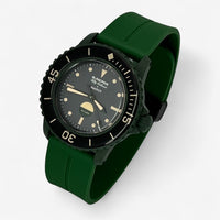 Bracelet Blancpain x Swatch en Caoutchouc à Clips Green Abyss: Vert Noir