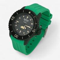 Bracelet Fifty Fathoms Green Abyss Caoutchouc Premium uni: Vert