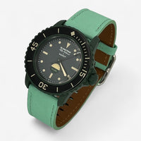 Bracelet Fifty Fathoms Green Abyss Autres: Cuir Nato Toile Acier Cuir design: Vert