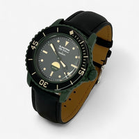 Bracelet Blancpain x Swatch en Cuir Véritable Green Abyss: Noir