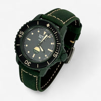 Bracelet Blancpain x Swatch en Cuir Véritable Clair Green Abyss: Vert
