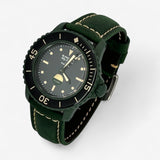 Bracelet Blancpain x Swatch en Cuir Véritable Clair Green Abyss: Vert