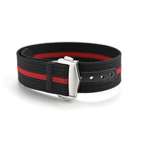 Bracelet MoonSwatch en Toile Premium Noir Rouge