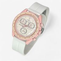 Bracelet Moonswatch Mission to Venus Caoutchouc Clips : Blanc