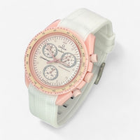 Bracelet MoonSwatch en Caoutchouc Texturé Premium Uni Venus: Blanc