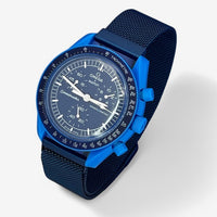 Bracelet Moonswatch Mission to Neptune Autres: Nato Toile Acier Acier Design: Bleu