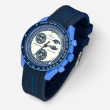 Bracelet MoonSwatch en Caoutchouc Premium une bande Blue Moon: Bleu Marine Bleu