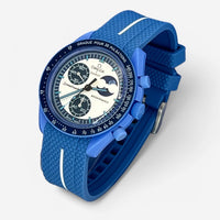 Bracelet MoonSwatch en Caoutchouc Premium une bande Blue Moon: Bleu Blanc