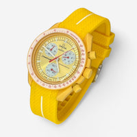 Bracelet Moonswatch Mission to the Sun Caoutchouc Premium 1 bande: Jaune Blanc