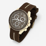 Bracelet MoonSwatch en Caoutchouc Premium une bande Desert: Marron Blanc