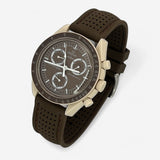 Bracelet MoonSwatch Premium en Caoutchouc Perforé Desert: Marron