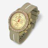 Bracelet Moonswatch Mission to Jupiter Caoutchouc Premium 1 bande: Beige Blanc