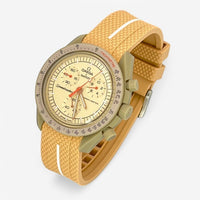 Bracelet MoonSwatch en Caoutchouc Premium une bande Jupiter: Beige Blanc