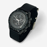 Bracelet Moonswatch Mission to the Moonphase - New Moon Autres : Cuir Nato Acier Toile Nato lisse : Noir