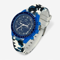 Bracelet MoonSwatch en Caoutchouc Militaire Neptune: Blanc