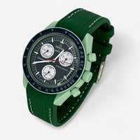 Bracelet Moonswatch Mission On Earth Caoutchouc Premium : Vert Blanc