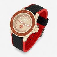 Bracelet Blancpain x Swatch Mixte Caoutchouc/Nylon Arctic: Noir Rouge