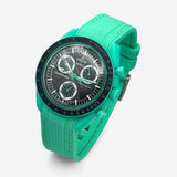 Bracelet Moonswatch Mission On Earth: Polar Lights Caoutchouc Premium : Vert