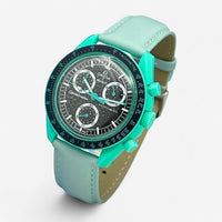 Bracelet Moonswatch Mission On Earth: Polar Lights Cuir Uni : Vert