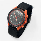 Bracelet MoonSwatch Nato Lisse Lava: Noir