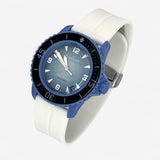 Bracelet Blancpain x Swatch en Caoutchouc à Clips Atlantic: Blanc Argent