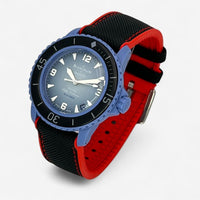 Bracelet Blancpain x Swatch Mixte Caoutchouc/Nylon Atlantic: Noir Rouge