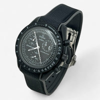 Bracelet MoonSwatch Premium en Caoutchouc à Clips New Moon : Noir Gris