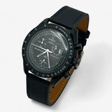 Bracelet MoonSwatch en cuir texturé New Moon: Noir