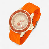 Bracelet Blancpain x Swatch en Caoutchouc 3 Orange Argent