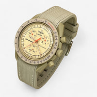Bracelet Moonswatch Mission to Jupiter Caoutchouc Premium : Beige Blanc