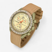 Bracelet Moonswatch Mission to Jupiter Caoutchouc Premium : Kaki