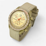 Bracelet MoonSwatch en Caoutchouc Texturé Premium Uni Jupiter: Kaki