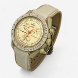 Bracelet MoonSwatch Premium en Caoutchouc à Clips Jupiter: Beige Kaki