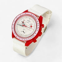 Bracelet MoonSwatch Nato Uni Mars: Blanc