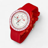 Bracelet Moonswatch Mission to Mars Caoutchouc Premium uni : Rouge
