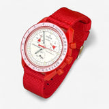Bracelet MoonSwatch Nato Uni Mars: Rouge
