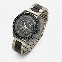 Bracelet Moonswatch Mission to Mercury Autre : Cuir Nato Acier Toile Acier : Argent Noir