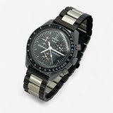 Bracelet Moonswatch Mission to Mercury Autre : Cuir Nato Acier Toile Acier : Noir Argent