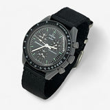 Bracelet Moonswatch Mission to Mercury Autre : Cuir Nato Acier Toile Nato Lisse : Noir