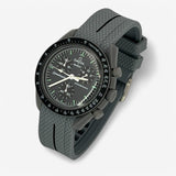 Bracelet MoonSwatch en Caoutchouc Premium une bande Mercury: Gris Noir